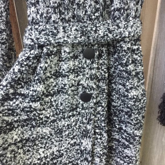Unique International elegant wool blend black grey long cardigan - size L/XL - Picture 7 of 12